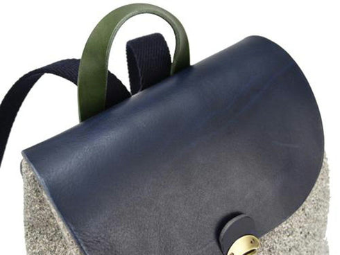 【豊岡鞄 カルド TN019MR ライトグレー/ネイビー】ミニリュック